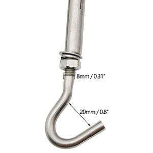 Anclaje de manguito tipo C o tipo O de acero inoxidable y acero al carbono, color plateado, marca Sardis/OEM, M6-M12, sujetador de construcción extraíble - Product Image 3