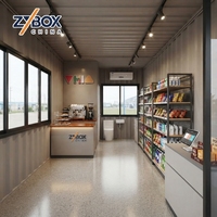 Kiosque de plage modulaire mobile à deux étages en conteneur, prêt à l'emploi, avec murs en verre, pour café, snack-bar, idéal pour les complexes hôteliers et les zones balnéaires.