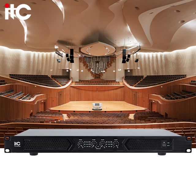Professional 1U 4-Channel Digital DSP High Efficiency Power Amplifier with Bridge/Stereo Mode for Pro Audio Speaker Systems