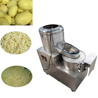 Automatische roestvrijstalen aardappel-, cassave- en wortelgroentewas-, schil- en snijmachine met hoge efficiëntie, capaciteit 400 kg/uur