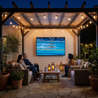 TV LED Outdoor 55 Inch Grosir, Smart 4K HDTV IP65 Tahan Air dengan WiFi, Layar LCD 2500nits, Sistem Operasi Android untuk Penggunaan Portabel