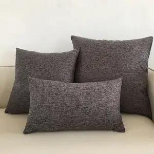 Housse de coussin en tissu uni, taie d'oreiller de voiture, pour canapé, en lin, personnalisé, bon marché, vente en gros