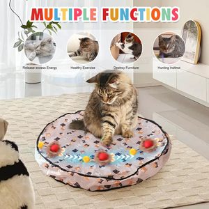 Wiederauf ladbare elektrische interaktive Katzen spielzeug verstecken suchen Kätzchen zwitschern Bewegung aktiviert umwelt freundliches Oxford-Stoff-Übungs spielzeug - Product Image 2