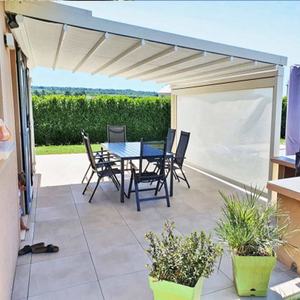 Auvent pliant en béton personnalisé <span class=keywords><strong>de</strong></span> 2 à 20% <span class=keywords><strong>de</strong></span> réduction terrasse ombragée toit rétractable pergola motorisée en aluminium auvent roulant pour magasin - Product Image 2