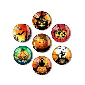 Décoration magnétique d'Halloween, 12 pièces, autocollant magnétique rond en verre pour réfrigérateur - Product Image 4