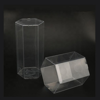 Boîte en plastique pvc transparente hexagonale personnalisée imprimée Boîtes hexagonales translucides en PP givré emballage avec suspension