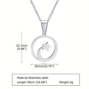 สร้อยคอจี้รูปดาวกลวงชุบทองคำ ดีไซน์สวยหรู สามารถสลักชื่อได้ - Product Image 6