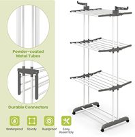 Estante plegable para secar ropa, soporte para colgar ropa, soporte móvil para secadora de ropa, para uso en interiores y exteriores, embalaje de pedidos por correo