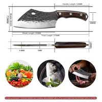 Couteau de boucher chinois forgé à la main de 6 pouces, en acier à haute teneur en carbone, pour la cuisine, le découpage, le barbecue et les activités de plein air