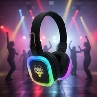 Casque de disco silencieux F39 avec service personnalisé, 3 canaux, casque BT, luminosité réglable, design supra-auriculaire