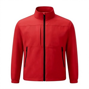 Men's Red Fleece Jacket <b>Zip</b> <b>up</b> Stand Collar Windproof Custom Logo Casual Outdoor Workwear Winter Made in Bangladesh - Product Image 3