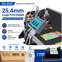 Impresora de Inyección de Tinta TIJ OEM IPS-9520 de 100 m/min y 25,4 mm con 2 Cabezales de Impresión, Codificador de Fecha de Caducidad, Impresión de Códigos QR