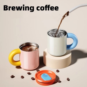 Mug à café portable en acier inoxydable de 12 oz avec couvercle isolant, idéal pour le camping et le bureau à domicile - Product Image 2