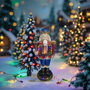 OEM Factory LED-Lighted resine schiaccianoci soldato regalo di natale artigianato scultura schiaccianoci per la decorazione da scrivania modello stile - Product Image 3