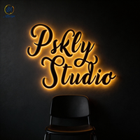 Enseigne de salon de beauté personnalisée, logo de marque 3D, panneau d'enseigne d'entreprise, signalétique murale de réception, enseigne en acrylique rétroéclairée par LED pour les entreprises