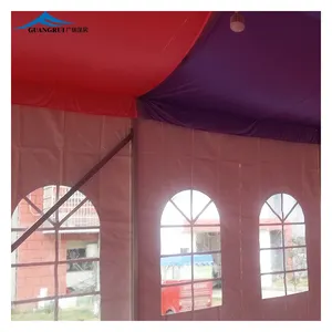 Yüksek kaliteli su geçirmez PVC temizle üst alüminyum şeffaf çadır lüks düğün parti çadır 6x12 satılık düğün çadırı ile draping