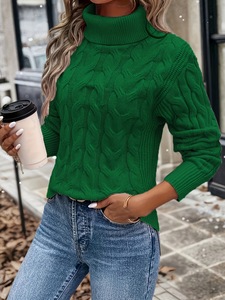 <span class=keywords><strong>Maglione</strong></span> da <span class=keywords><strong>Donna</strong></span> Autunno-Inverno 2026, Moda Femminile, Tinta Unita, Intrecciato, Maniche Lunghe, Collo Alto, Lavorato a Maglia - Product Image 5