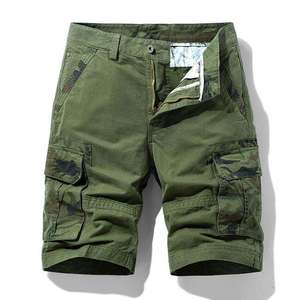 Shorts <span class=keywords><strong>cargo</strong></span> décontractés classiques en coton pour hommes, coupe ajustée, couleur unie, vente chaude de l'été - Product Image 4