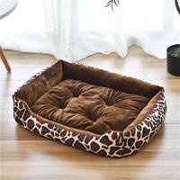 Nid douillet à carreaux pour chiens et chats, résistant aux morsures, nid douillet en daim, lits confortables pour chiens, imprimé léopard, lit pour animaux en polaire arctique