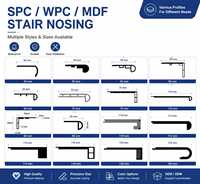 Profilé de nez de marche monobloc WPC REGAL, finition chêne clair, système de fixation par clic, étanche, antidérapant, pour bordure d'escalier intérieur, OEM