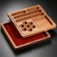 Boîte à dés magnétique en bois multi-compartiments personnalisée pour jeux de société