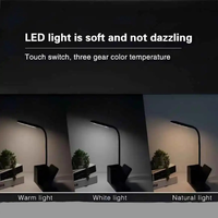 Lampe de bureau 15W avec chargeur sans fil, lampe de bureau LED pour la maison et le bureau avec porte-stylo, lampe de bureau à intensité variable pour protéger les yeux