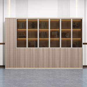 Hiện đại sang trọng ván MDF Tủ tập tin với ánh sáng cổ điển chia khung lưu trữ sách cho hội thảo phong cách Bảng điều khiển sang trọng - Product Image 6