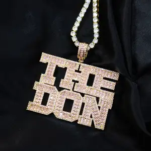 Ожерелье унисекс с персонализированным именем, персонализированная цепочка с розовым кубическим цирконием, ожерелье с надписью на заказ, персонализированное ожерелье для женщин