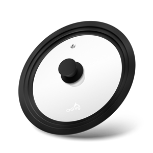 Couvercle universel en silicone multi-tailles 3-en-1 pour casseroles et poêles, compatible avec les ustensiles de cuisine de 10, 11 et 12 pouces, couvercle en verre trempé avec évent vapeur - Product Image 2