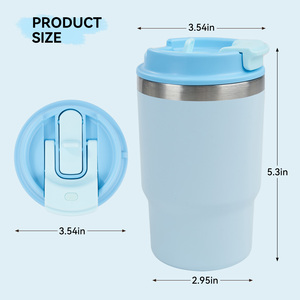 Mug de voyage isotherme portable de 16 oz, en acier inoxydable 304, avec sangle de transport, sans BPA, anti-fuite, tasse thermique - Product Image 6