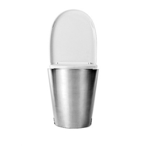 Diseño de agrietamiento anticongelante resistente al vandalismo promocional <span class=keywords><strong>Wc</strong></span> público Inodoro de una pieza Tipo de piso Inodoro de acero inoxidable - Product Image 6