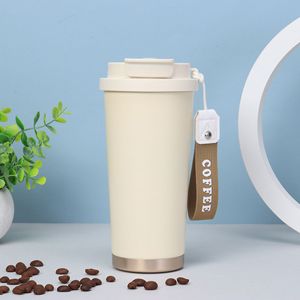 Vaso de Café Personalizado con Logotipo, Acero Inoxidable, Tapa 2 en 1, Vaso Térmico de 20 oz, Taza de Viaje de Diseño Casual con Cuerda - Product Image 6