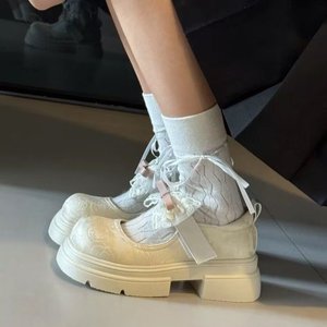 Escarpins mi-mollet à talon haut pour femme, 6-8 cm, bout rond, talon carré, bride à boucle unique, chaussures en PU tendance printemps - Product Image 1