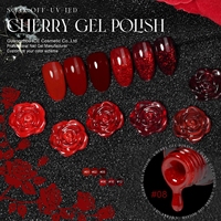 ICE NOVA Vernis Gel Cerise Foncé OEM ODM Personnalisé 6 Couleurs Rouge Cerise Vernis Gel UV pour Ongles Étiquette Privée Logo Gel Couleur