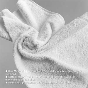 Chiffons de nettoyage industriels en coton 100% super absorbants, blancs, coupés, pour le nettoyage industriel - Product Image 4