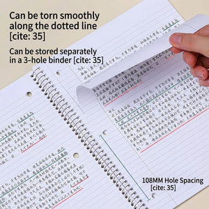 Cuaderno Espiral Personalizado con Diseño de <span class=keywords><strong>Dibujos</strong></span> <span class=keywords><strong>Animados</strong></span>, Páginas Rayadas, Perforado con 3 Orificios, Hojas Sueltas, Opciones de Encuadernación a Color con Logotipo Personalizado (Material de Oficina) - Product Image 5