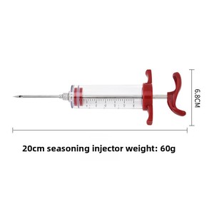 Kit de inyector de carne de acero inoxidable – Jeringa para marinada con 2/3 agujas, gran capacidad – Inyector de sabor para barbacoa, ahumado, parrilla - Product Image 3