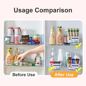 Adjustable Pull-Out <b>Drawer</b> <b>Organiser</b> for <b>Kitchen</b> Refrigerator Freezer Fridge Storage Space-Saving <b>Kitchen</b> Storage Rack for Food - Product Image 5