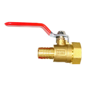 Válvula de bola de latón Yuhuan DN25 roscada angular con conexión para manguera para agua - Product Image 1