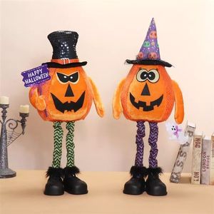 Décoration Citrouille Flexible Mignonne et Effrayante 2 Pièces Corps Torsadable en Peluche pour Enfants Cadeau d'Halloween - Product Image 1