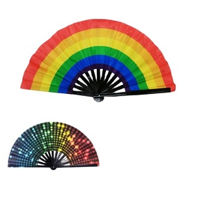 Ready Folding <b>Fan</b> 33Cm Large Rave <b>Fan</b> Fashionable Customizable Bamboo <b>Hand</b> <b>Fan</b> for Sale - Product Image 2