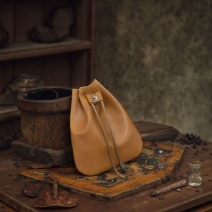 Modern Brown PU Leather Embossed Drawstring <b>Dice</b> <b>Bag</b> Mini Square Packaging Promotional Pouch for DND RPG - Product Image 2