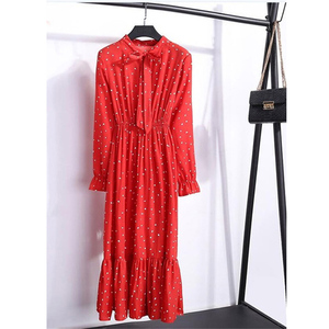 <span class=keywords><strong>Abito</strong></span> Casual da donna <span class=keywords><strong>abito</strong></span> longuette con fiocco a maniche lunghe in Chiffon stampato floreale Vintage stile donna L0042-1 - Product Image 3