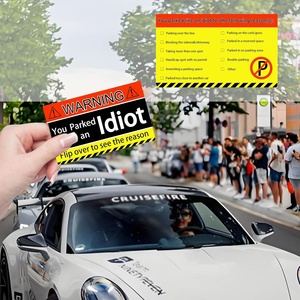 Tarjetas de Visita Personalizadas Impermeables con la Frase 'Te Estacionaste Como un Idiota', Tarjetas de Violación de Estacionamiento - Regalo Divertido para Idiotas al Volante - Product Image 5