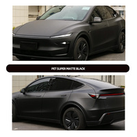 Película PET para Automóviles que Cambia de Color, Envoltura Completa para Vehículos, Aplicación Extendida, Envoltura Protectora Negra Mate