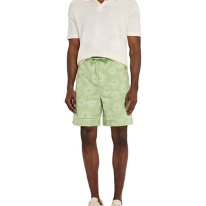 Proveedor OEM, Pantalones Cortos de Lino y Algodón con Cordón y Logotipo Personalizado para Hombre, Pantalones Cortos de Verano Estilo Y2K con Bolsillos para Hombre - Product Image 3