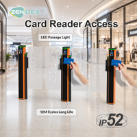 Barrière pivotante ZENIDEA avec lecteur de carte, éclairage LED, 12 millions de cycles, longue durée de vie, entrée de centre commercial, IP52 304