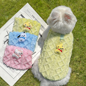 Cute Animal Pattern Fleece Pet Vest <b>For</b> <b>Cats</b> And Dogs Warm Winter <b>Clothes</b> Small Size Polyester Material - Product Image 4