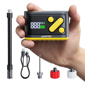 ปั๊มลมจักรยานไร้สาย AUXITO A101 ขนาดเล็ก 120 PSI เครื่องสูบลมยางไฟฟ้าพร้อมเกจวัดแรงดัน ใช้ได้กับวาล์ว Presta และ Schrader สูบลมเร็ว - Product Image 3