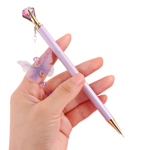 Crayon mécanique multicolore <span class=keywords><strong>au</strong></span> design créatif et élégant pour filles, fournitures scolaires et de bureau avec pendentif <span class=keywords><strong>papillon</strong></span> - Product Image 3